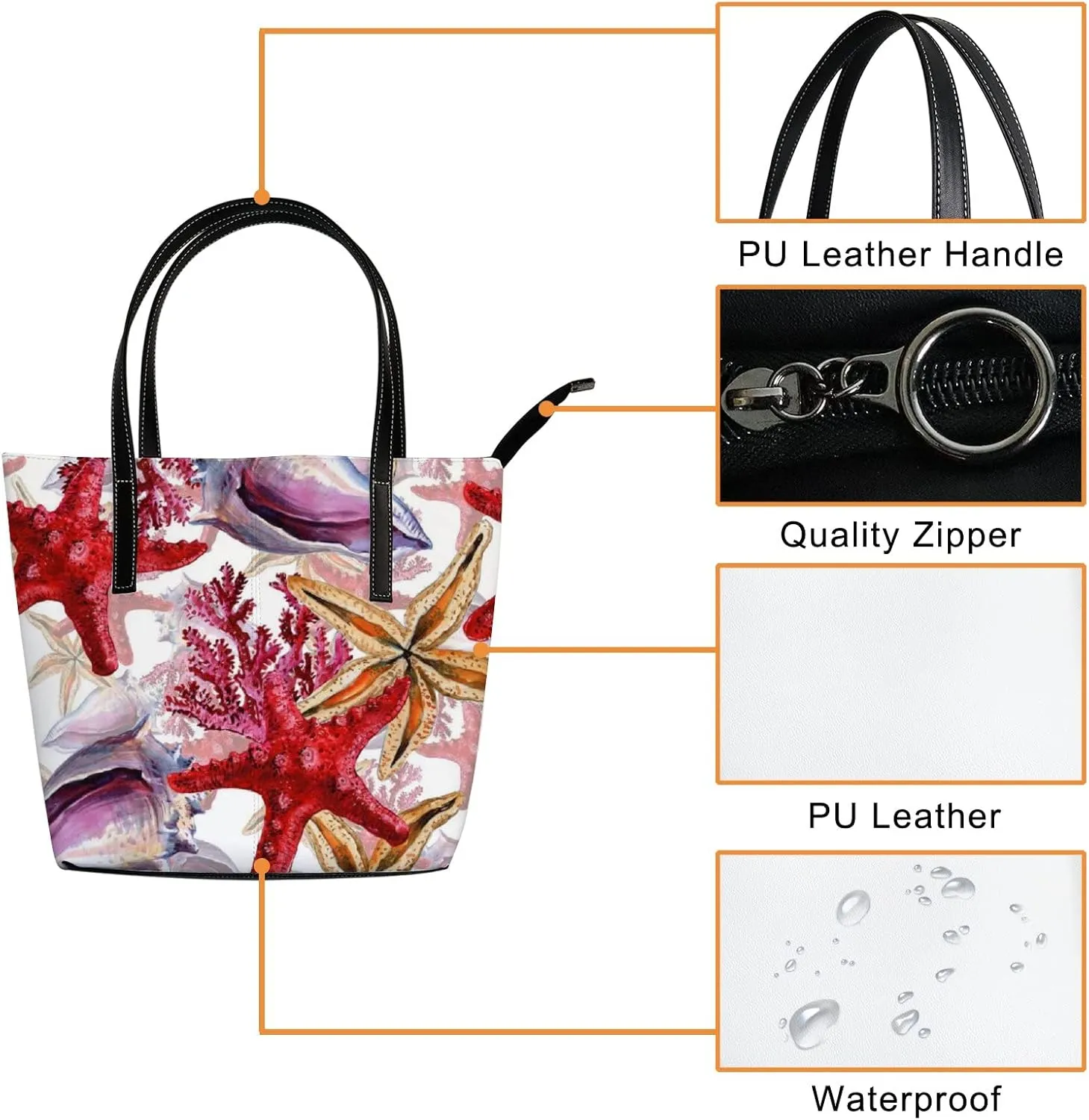 Tote Bag for Women PU Leather Handbags Women's Crossbody Handbags Work Tote Bags for Women Coachbags Tote Bag with Zipper