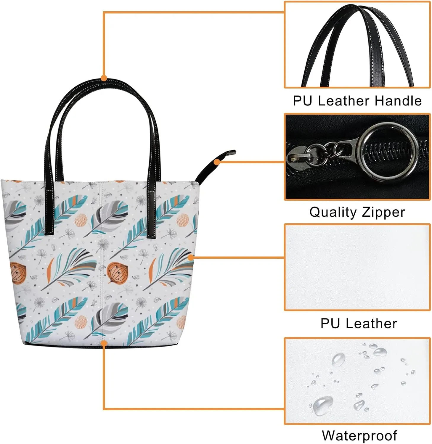 Tote Bag for Women PU Leather Handbags Women's Crossbody Handbags Work Tote Bags for Women Coachbags Tote Bag with Zipper