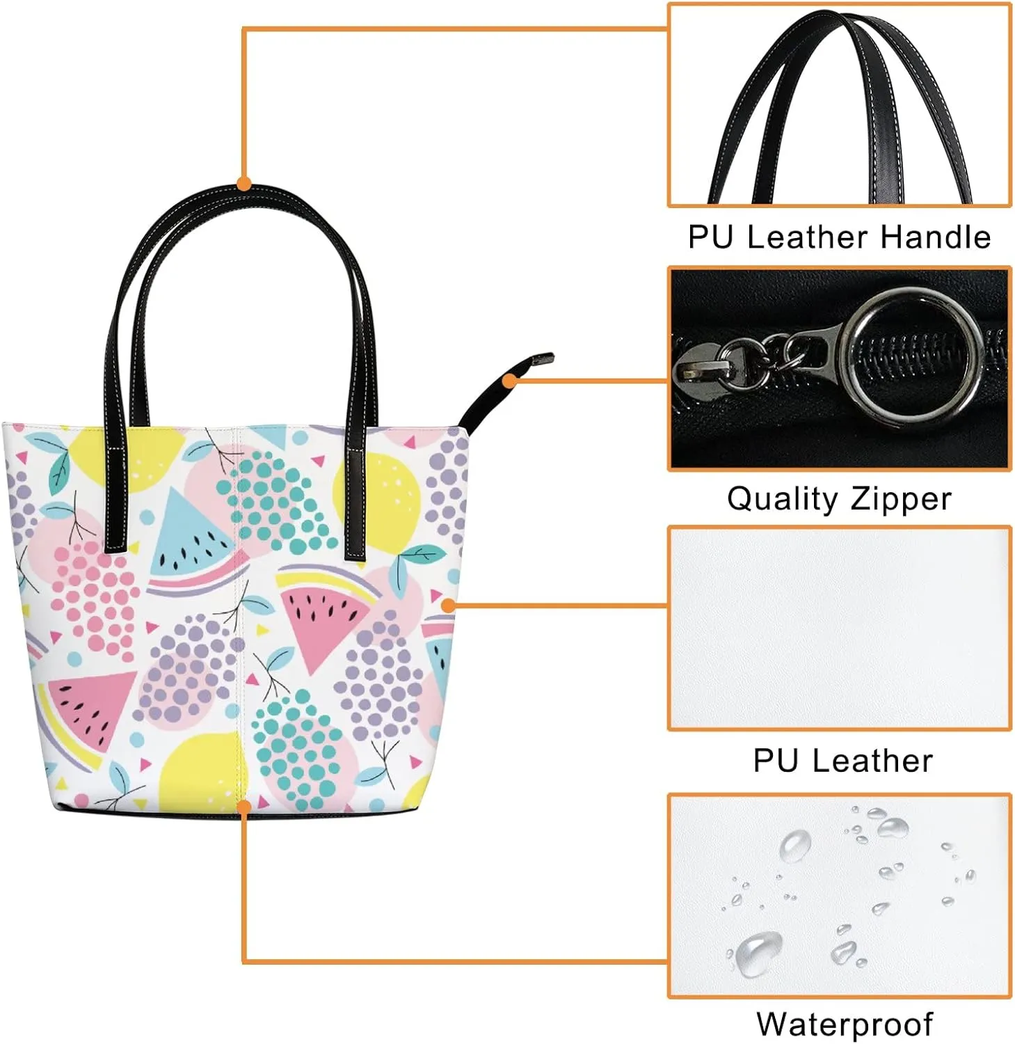 Tote Bag for Women PU Leather Handbags Women's Crossbody Handbags Work Tote Bags for Women Coachbags Tote Bag with Zipper