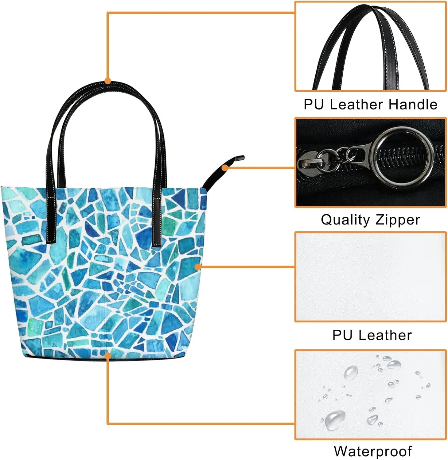 Tote Bag for Women PU Leather Handbags Women's Crossbody Handbags Work Tote Bags for Women Coachbags Tote Bag with Zipper