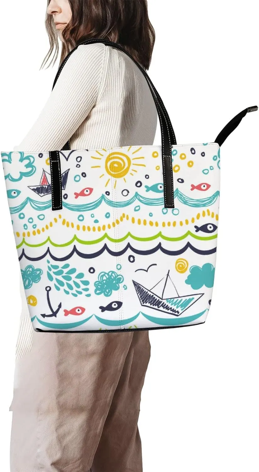 Tote Bag for Women PU Leather Handbags Women's Crossbody Handbags Work Tote Bags for Women Coachbags Tote Bag with Zipper