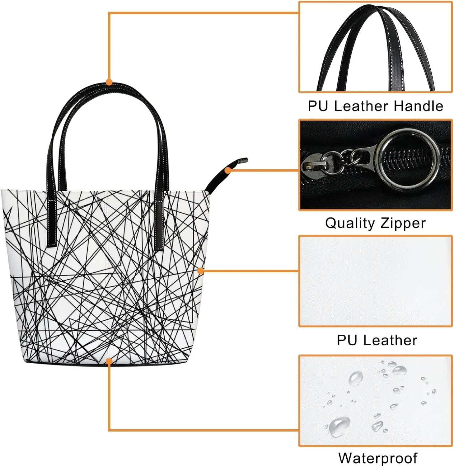 Tote Bag for Women PU Leather Handbags Women's Crossbody Handbags Work Tote Bags for Women Coachbags Tote Bag with Zipper