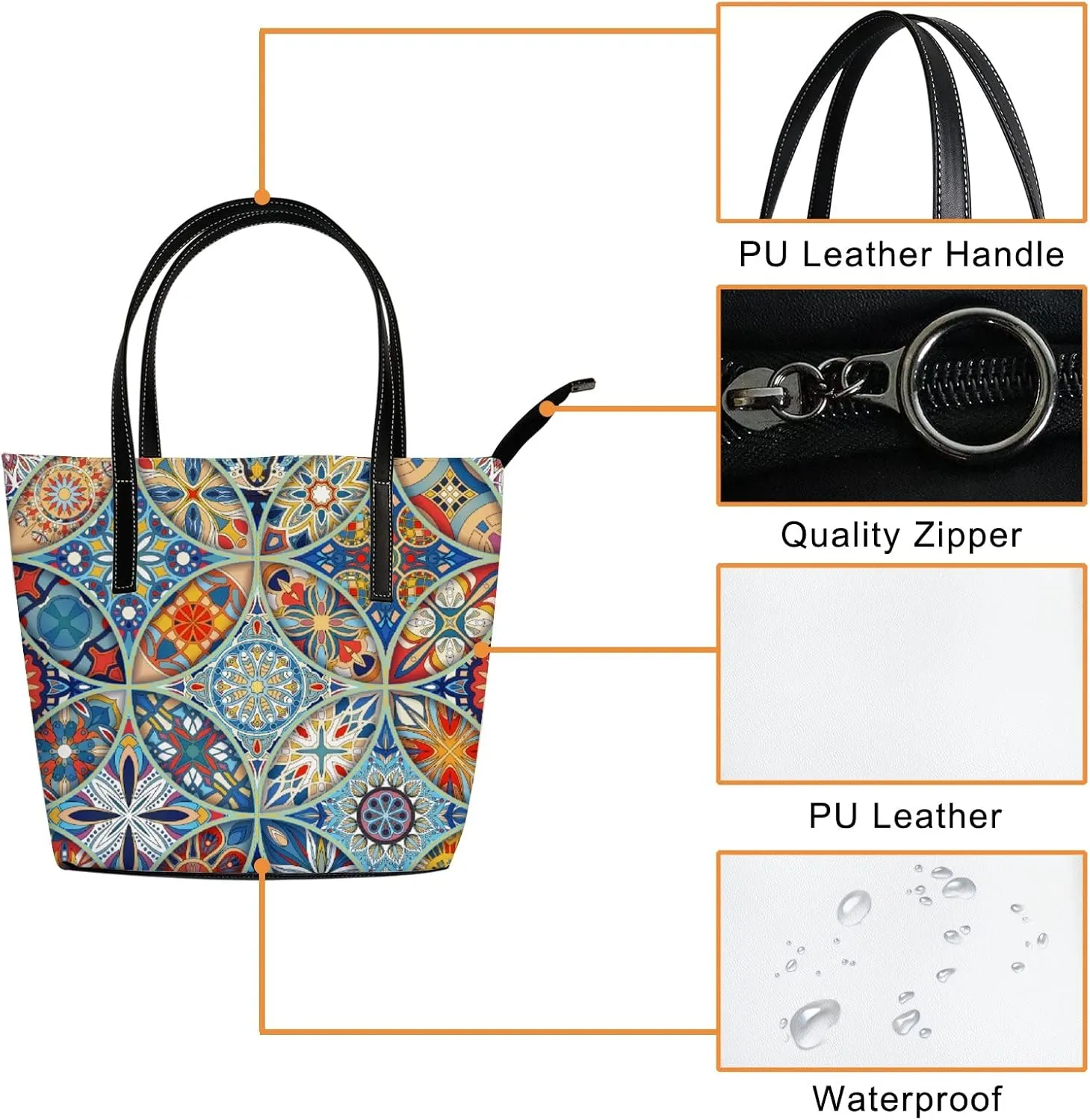 Tote Bag for Women PU Leather Handbags Women's Crossbody Handbags Work Tote Bags for Women Coachbags Tote Bag with Zipper