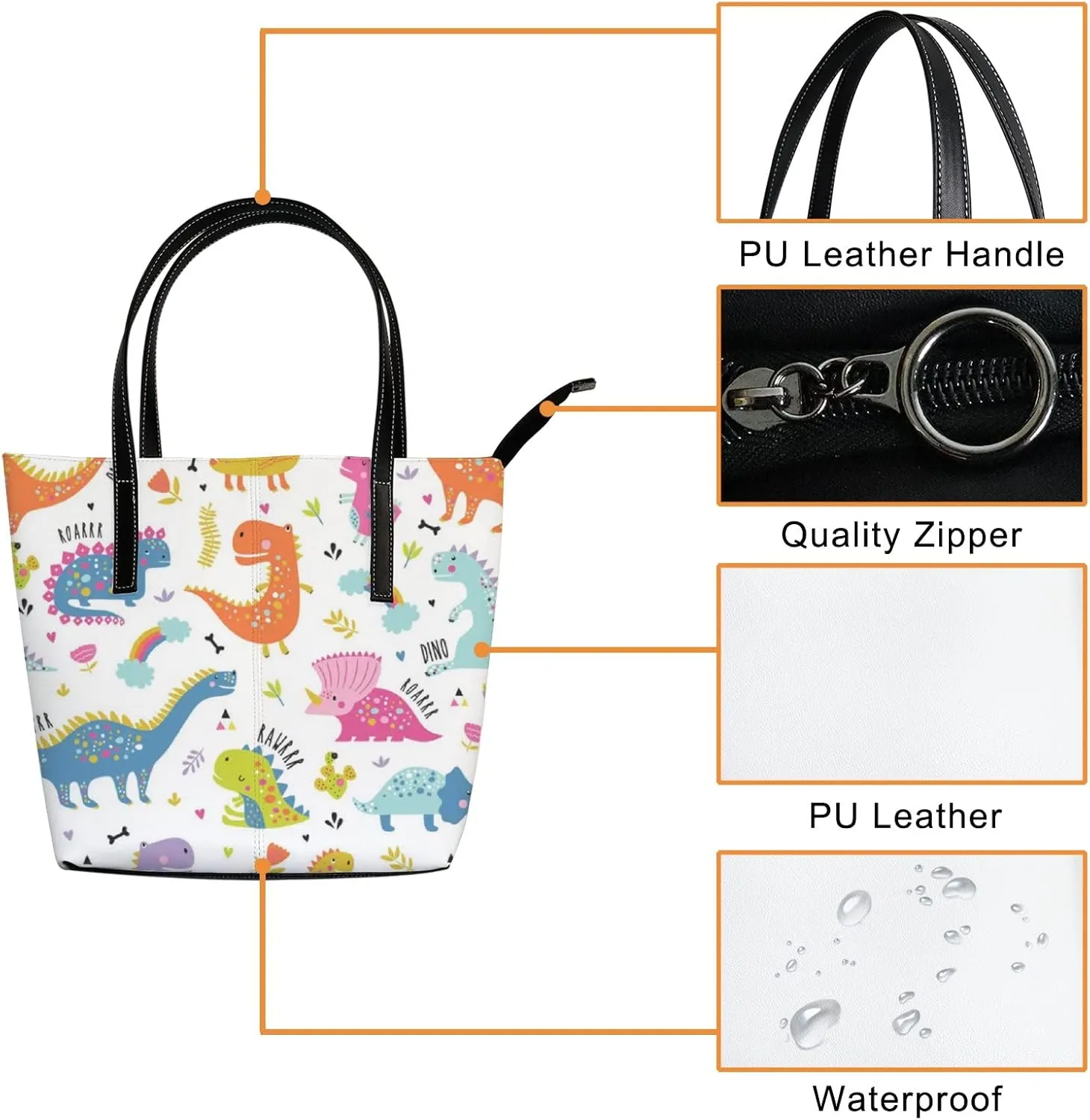 Tote Bag for Women PU Leather Handbags Women's Crossbody Handbags Work Tote Bags for Women Coachbags Tote Bag with Zipper