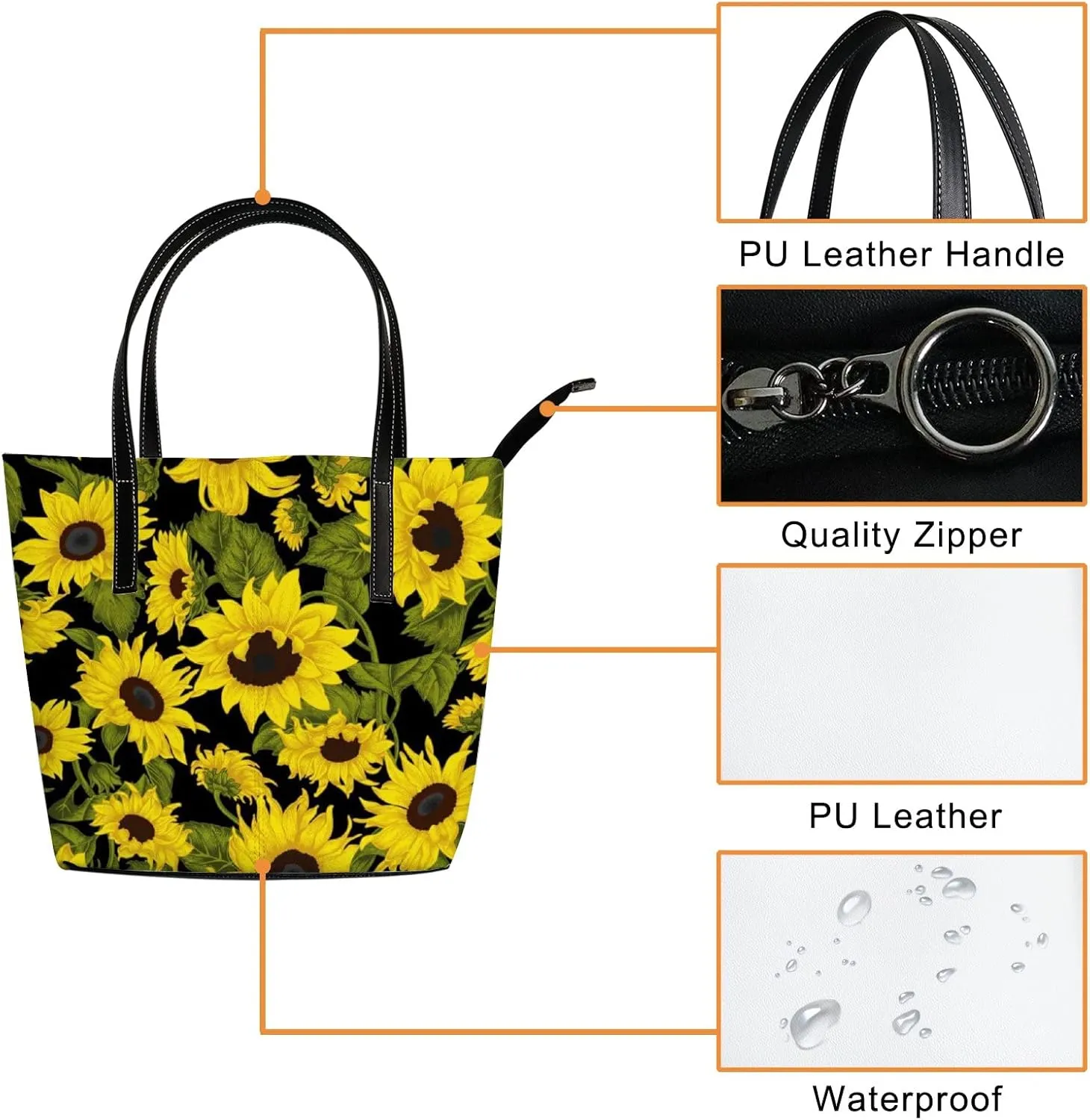 Tote Bag for Women PU Leather Handbags Women's Crossbody Handbags Work Tote Bags for Women Coachbags Tote Bag with Zipper