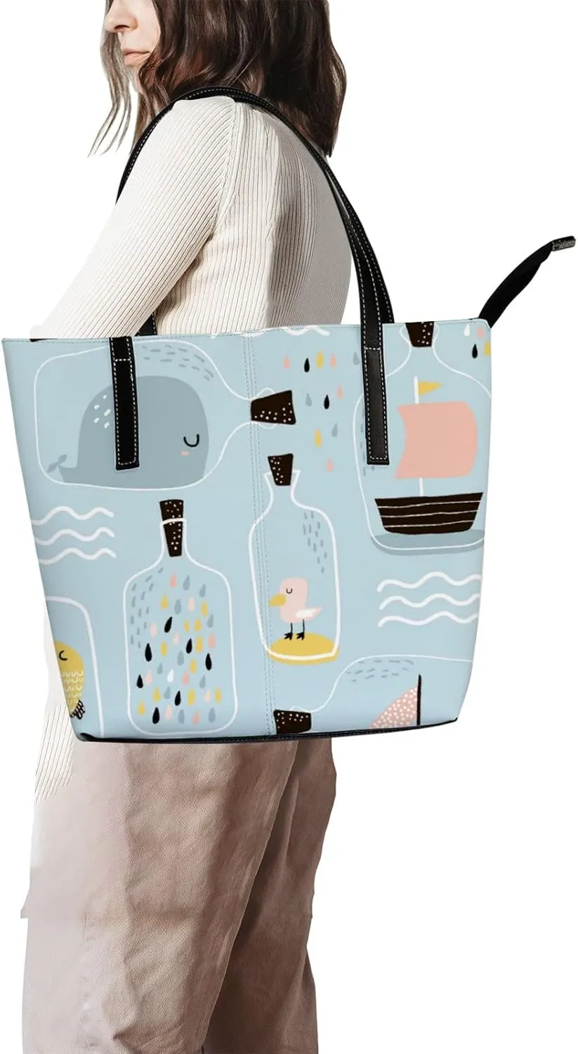 Tote Bag for Women PU Leather Handbags Women's Crossbody Handbags Work Tote Bags for Women Coachbags Tote Bag with Zipper