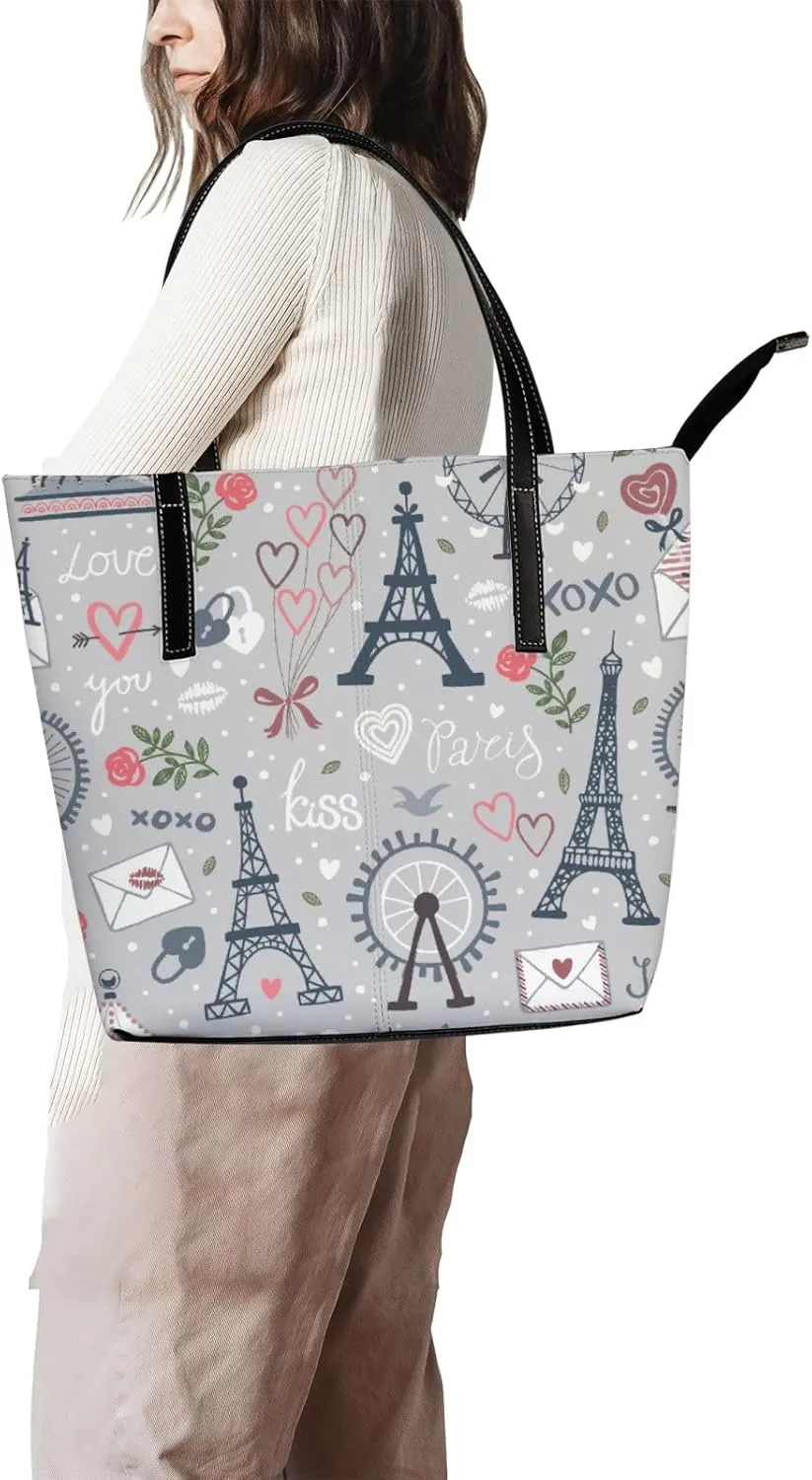 Tote Bag for Women PU Leather Handbags Women's Crossbody Handbags Work Tote Bags for Women Coachbags Tote Bag with Zipper