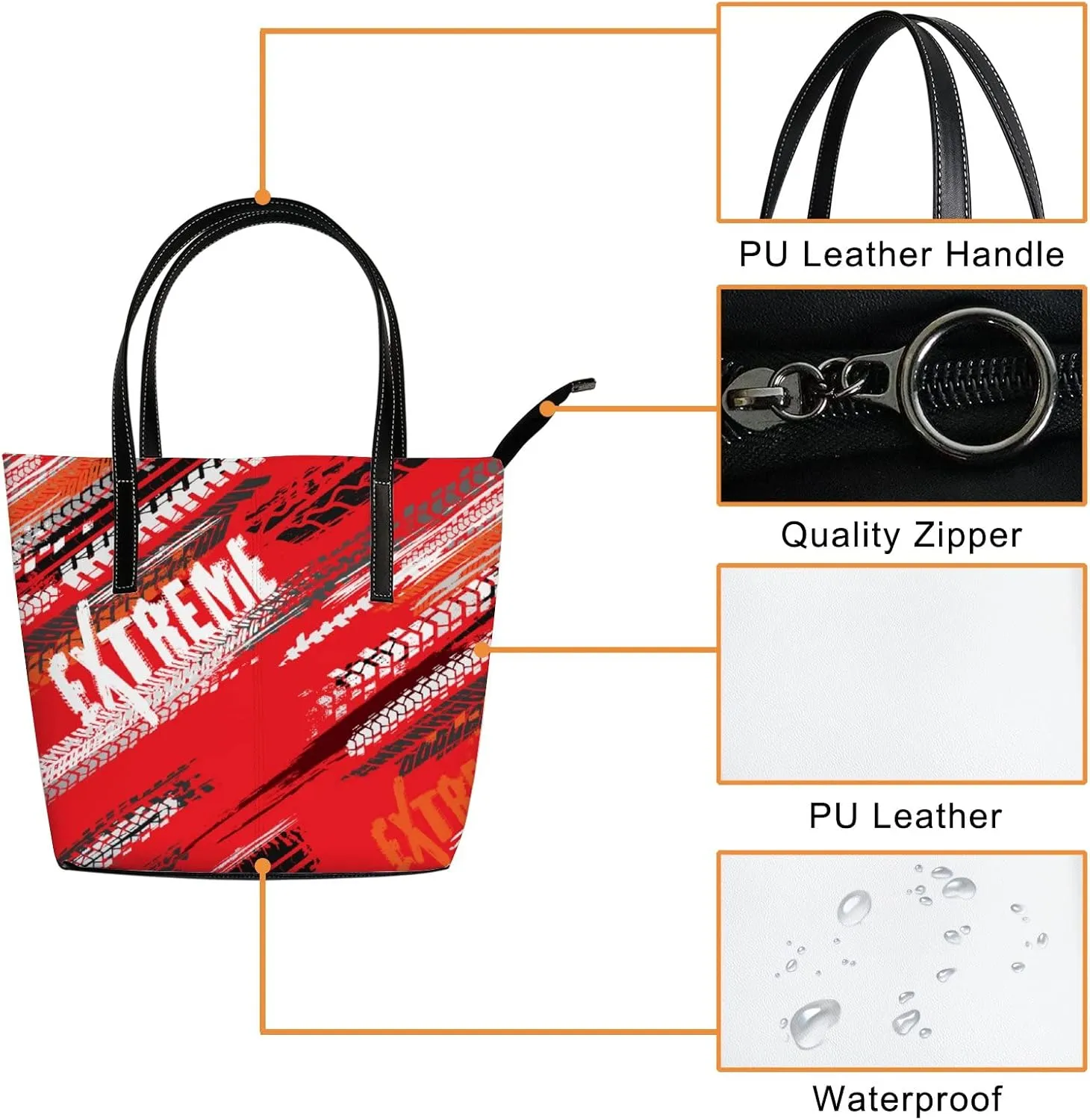Tote Bag for Women PU Leather Handbags Women's Crossbody Handbags Work Tote Bags for Women Coachbags Tote Bag with Zipper