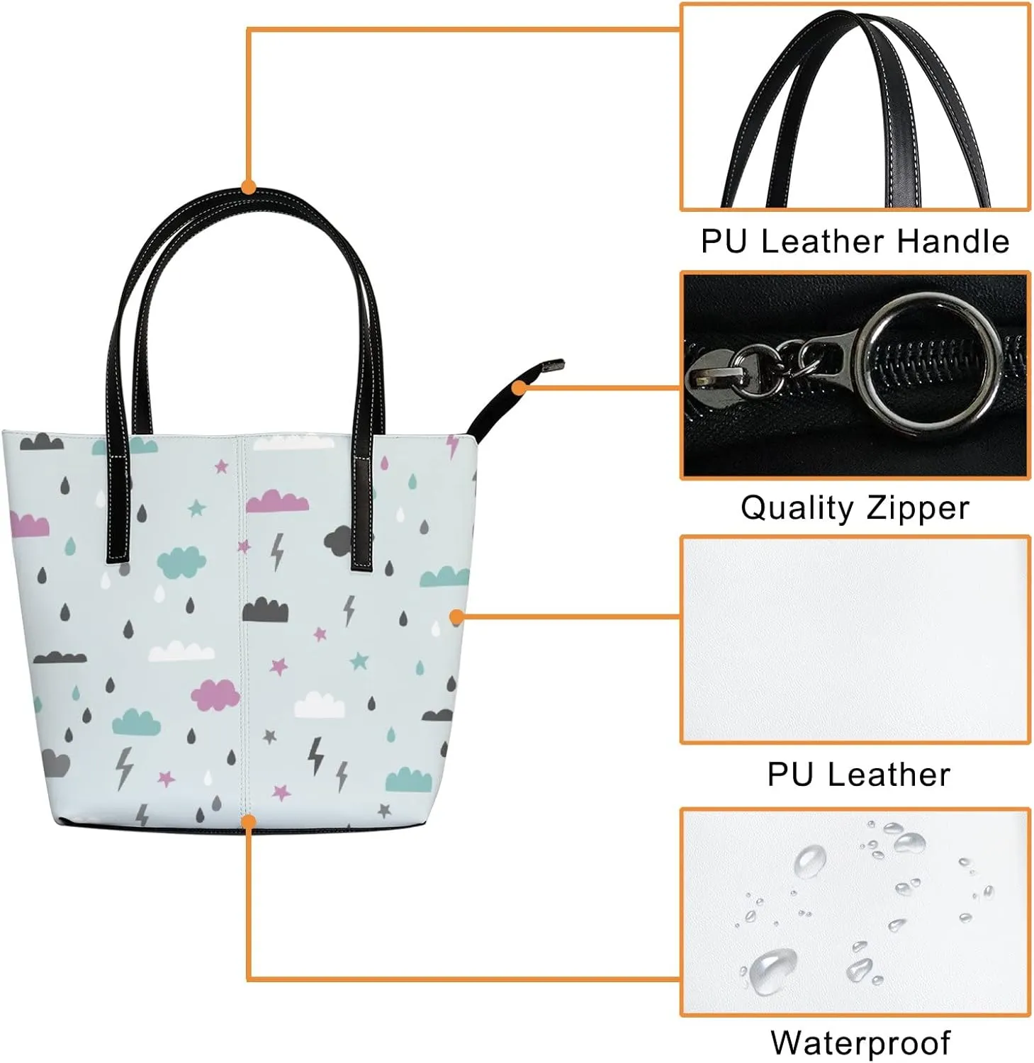 Tote Bag for Women PU Leather Handbags Women's Crossbody Handbags Work Tote Bags for Women Coachbags Tote Bag with Zipper
