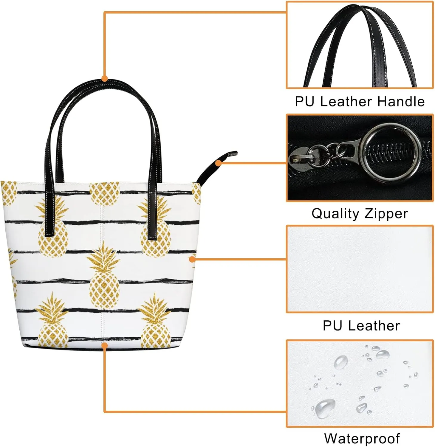Tote Bag for Women PU Leather Handbags Women's Crossbody Handbags Work Tote Bags for Women Coachbags Tote Bag with Zipper