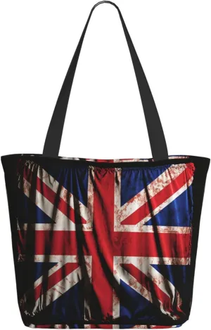 Tote Bag for Women Purse and Handbags Tote Shoulder Shopping Bag British flag on black background Messenger Bag
