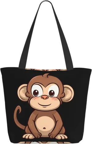 Tote Bag for Women Purse and Handbags Tote Shoulder Shopping Bag Cartoon brown monkey Messenger Bag