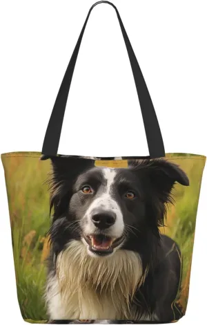 Tote Bag for Women Purse and Handbags Tote Shoulder Shopping Bag Mohado Border Collie Dog Messenger Bag