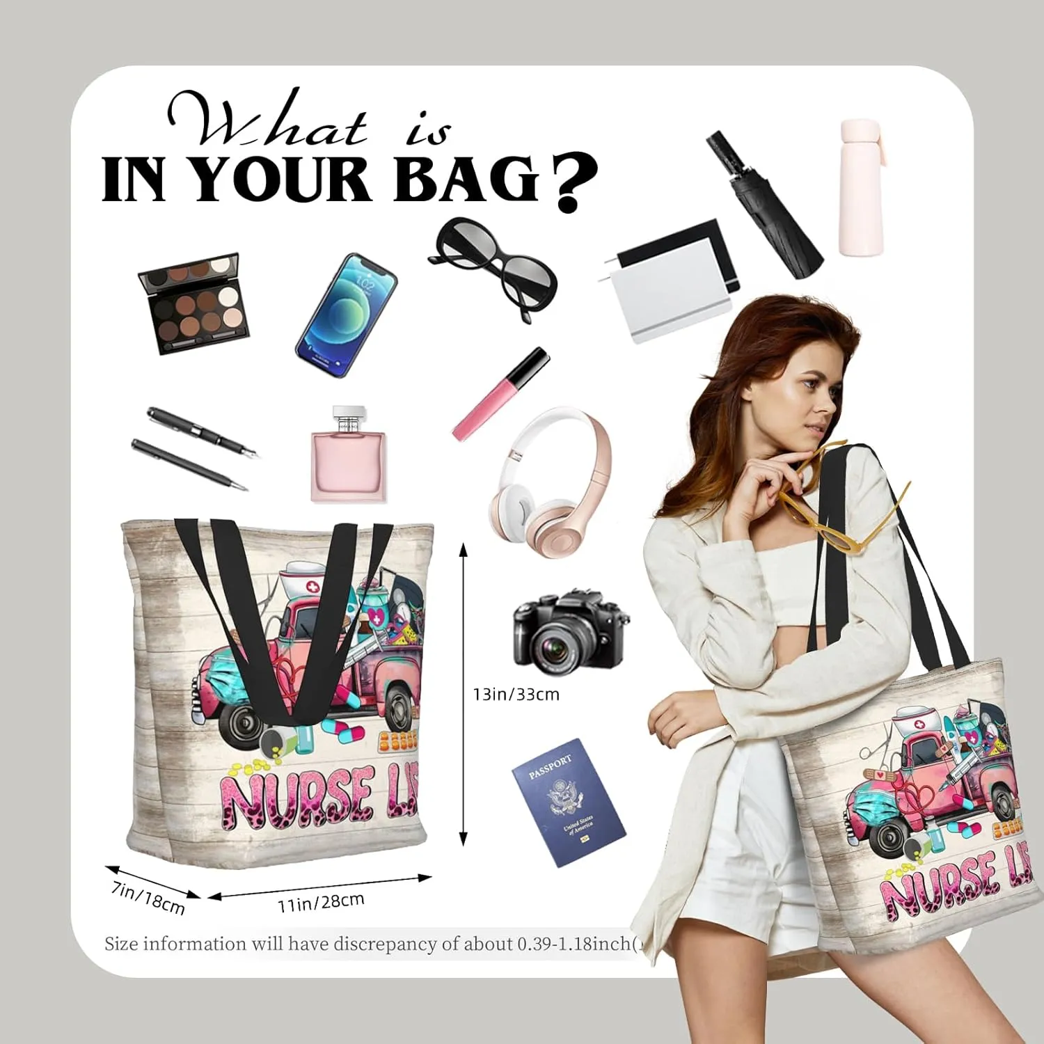 Tote Bag for Women Reusable Shopping Tote Bag Zippered Inspirational Scripture Shoulder Bags
