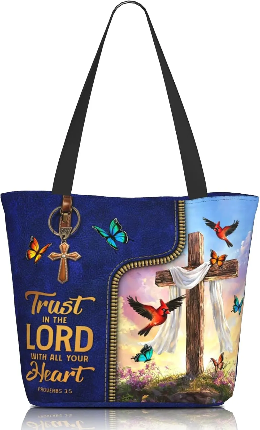 Tote Bag for Women Reusable Shopping Tote Bag Zippered Inspirational Scripture Shoulder Bags