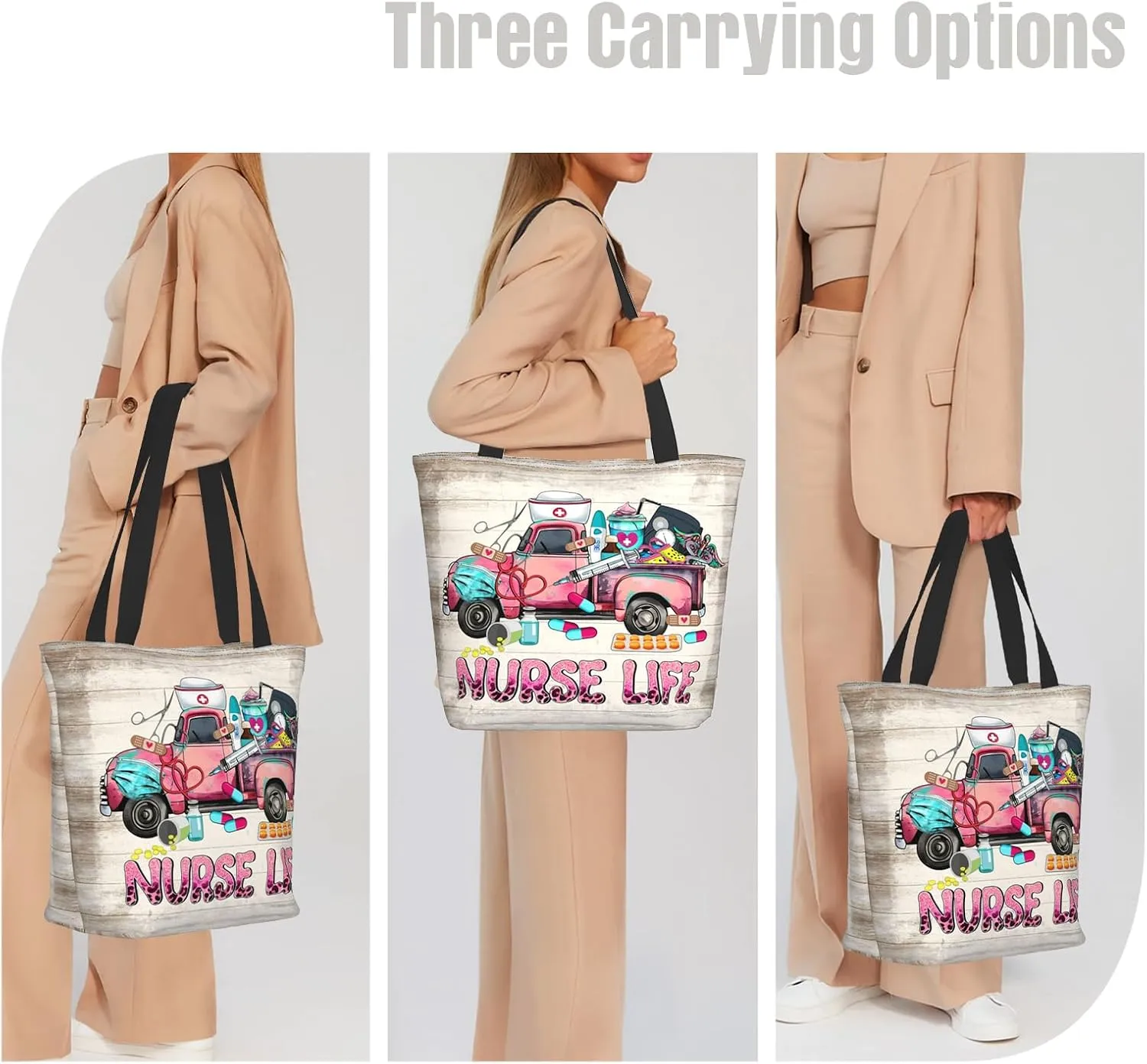 Tote Bag for Women Reusable Shopping Tote Bag Zippered Inspirational Scripture Shoulder Bags