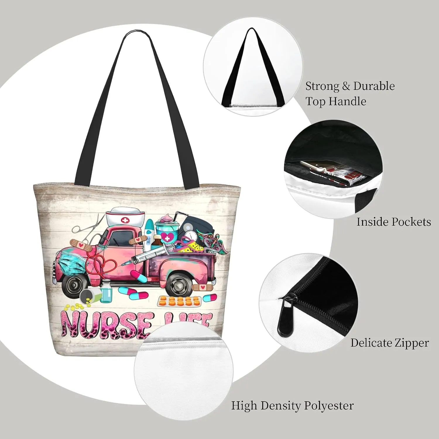 Tote Bag for Women Reusable Shopping Tote Bag Zippered Inspirational Scripture Shoulder Bags