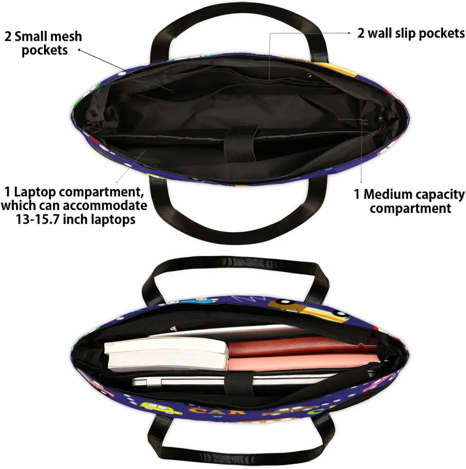 Tote Bag for Women with Zipper, Laptop Tote Bags Laptop Sleeve Case Shoulder Bag Messenger Bags