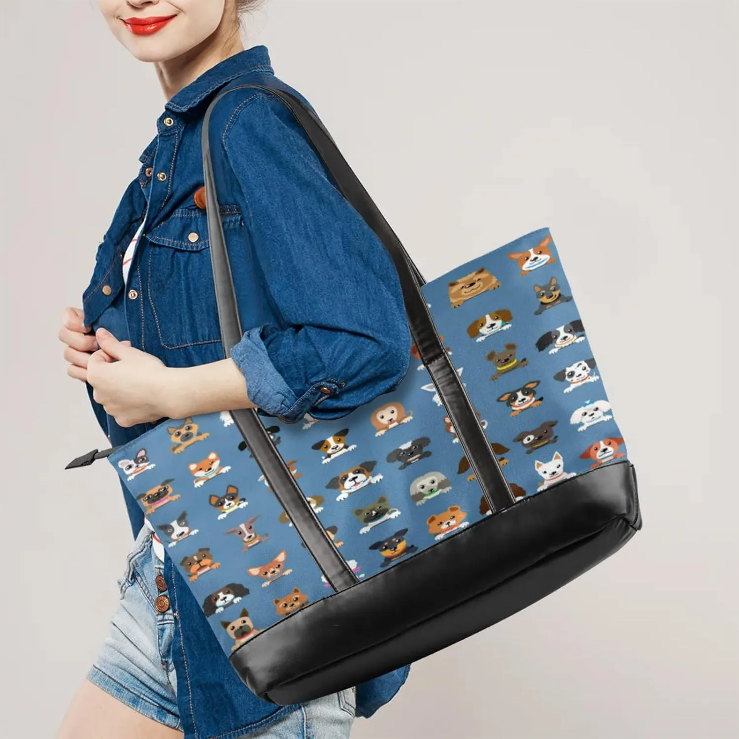 Tote Bag for Women with Zipper, Laptop Tote Bags Laptop Sleeve Case Shoulder Bag Messenger Bags