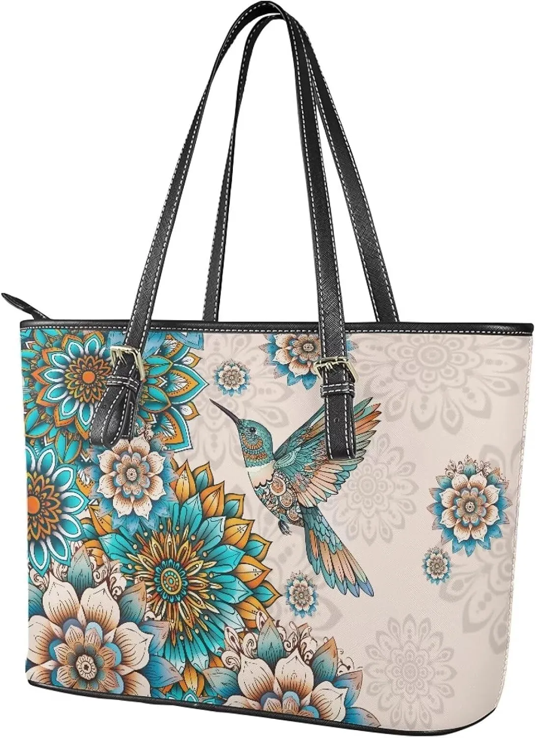 Tote Bag for Women Zipper Shoulder Bag Faux Leather Purses