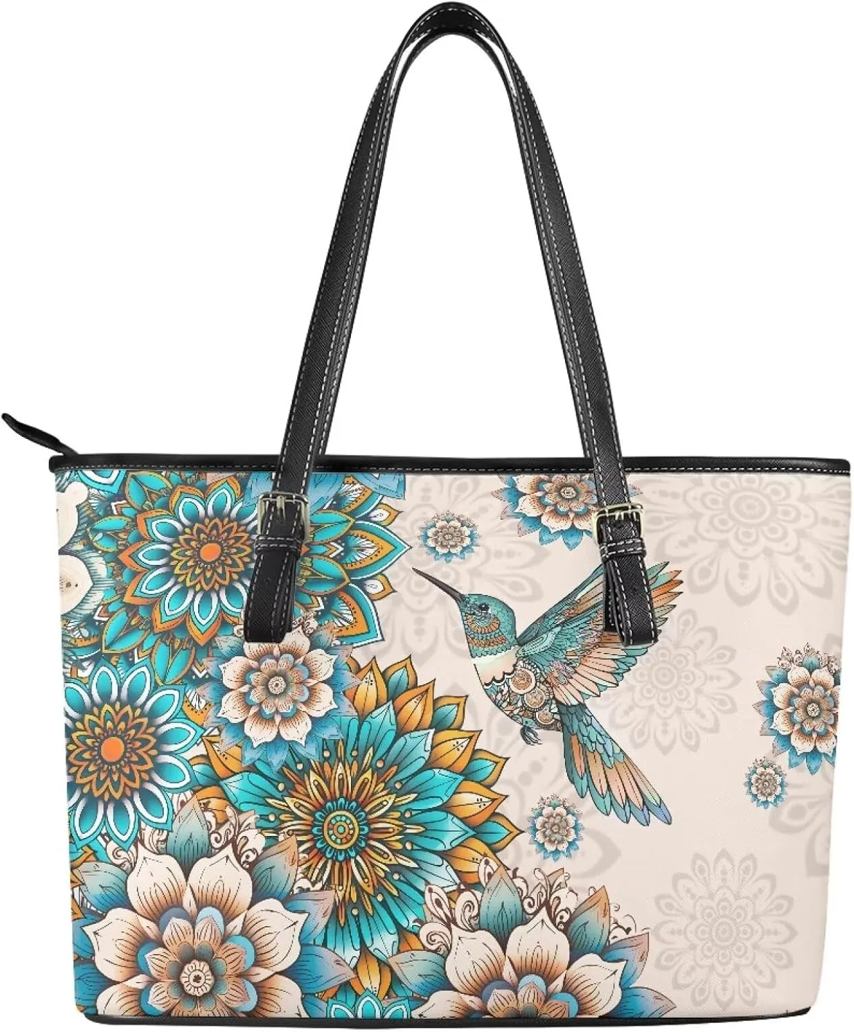 Tote Bag for Women Zipper Shoulder Bag Faux Leather Purses