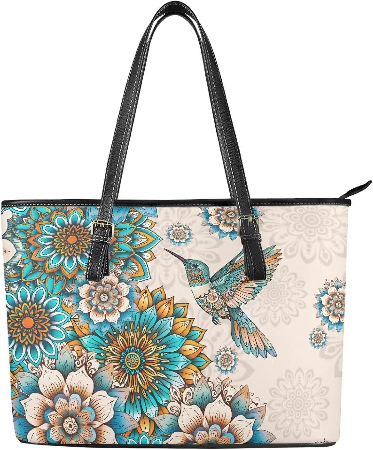 Tote Bag for Women Zipper Shoulder Bag Faux Leather Purses