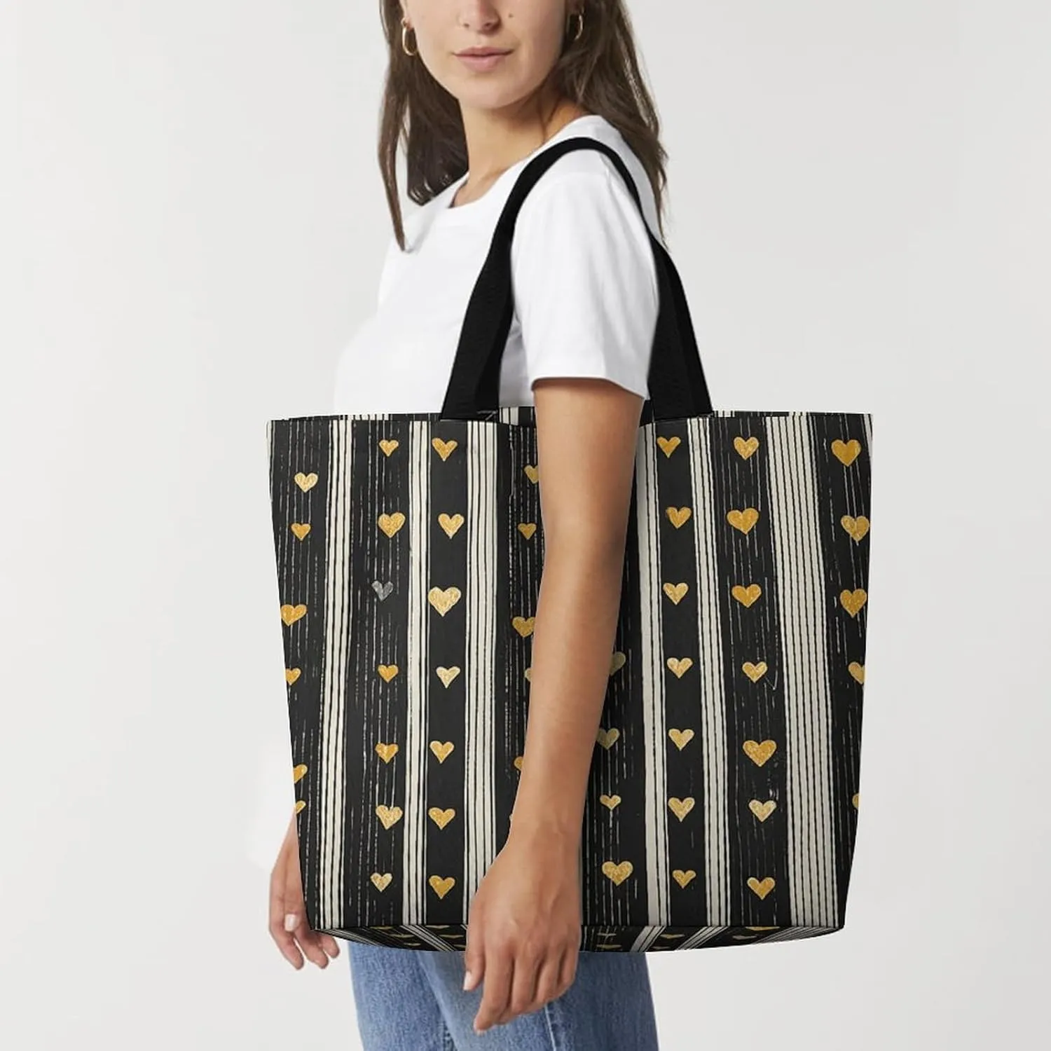 Tote Bag Reusable Grocery Bag Foldable Shopping Bag Blue White Coral Shoulder Bag Canvas Tote Bag for Travel Work