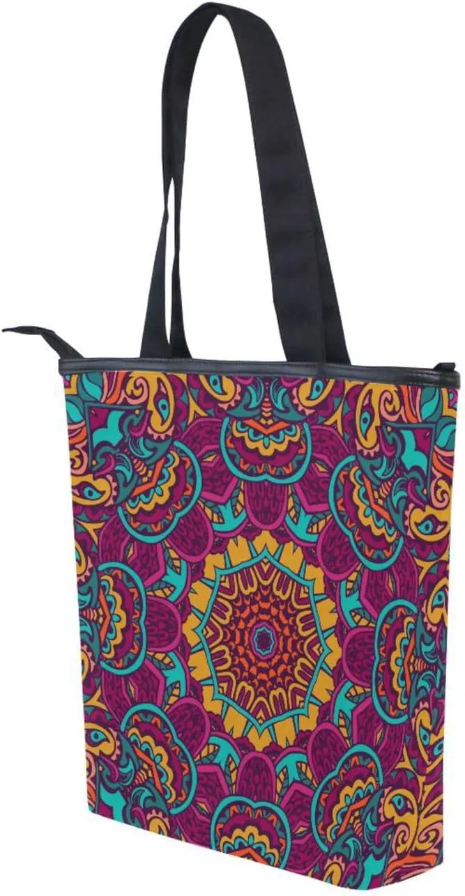 Tote Bags for Women Canvas Tote Purse Shoulder Bags with Pockets Top Handle Shoulder Handbags Tote Bag Pattren 1