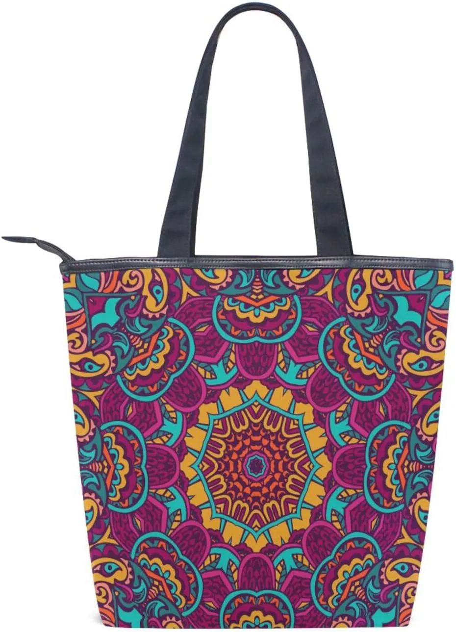 Tote Bags for Women Canvas Tote Purse Shoulder Bags with Pockets Top Handle Shoulder Handbags Tote Bag Pattren 1