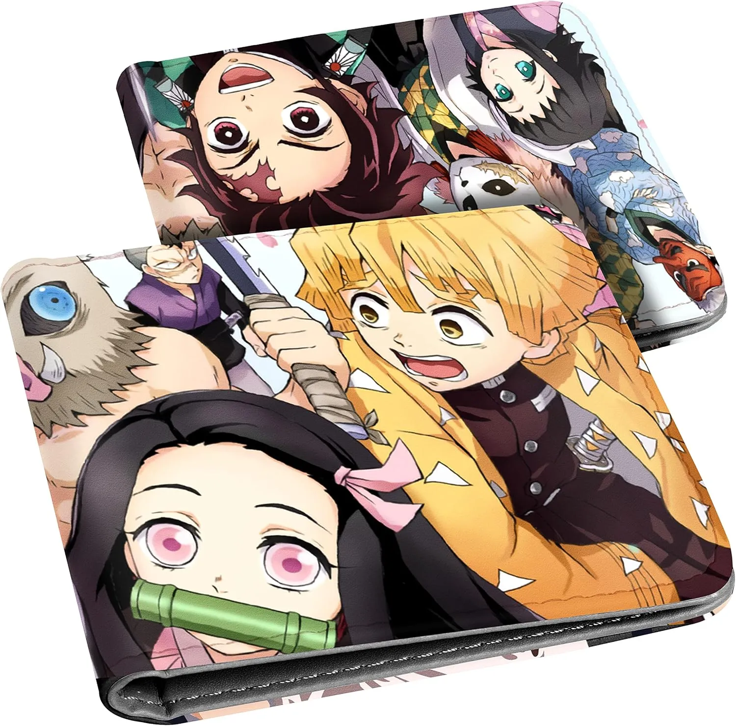 Toyuma Leather Wallet for Teen Boys Kids Purse Credit ID Card Cute Cartoon Kawaii Anime Cool Aesthetic Slim Bifold Small Coin Purses for Youth Men Minimalist Wallet, Two Girls