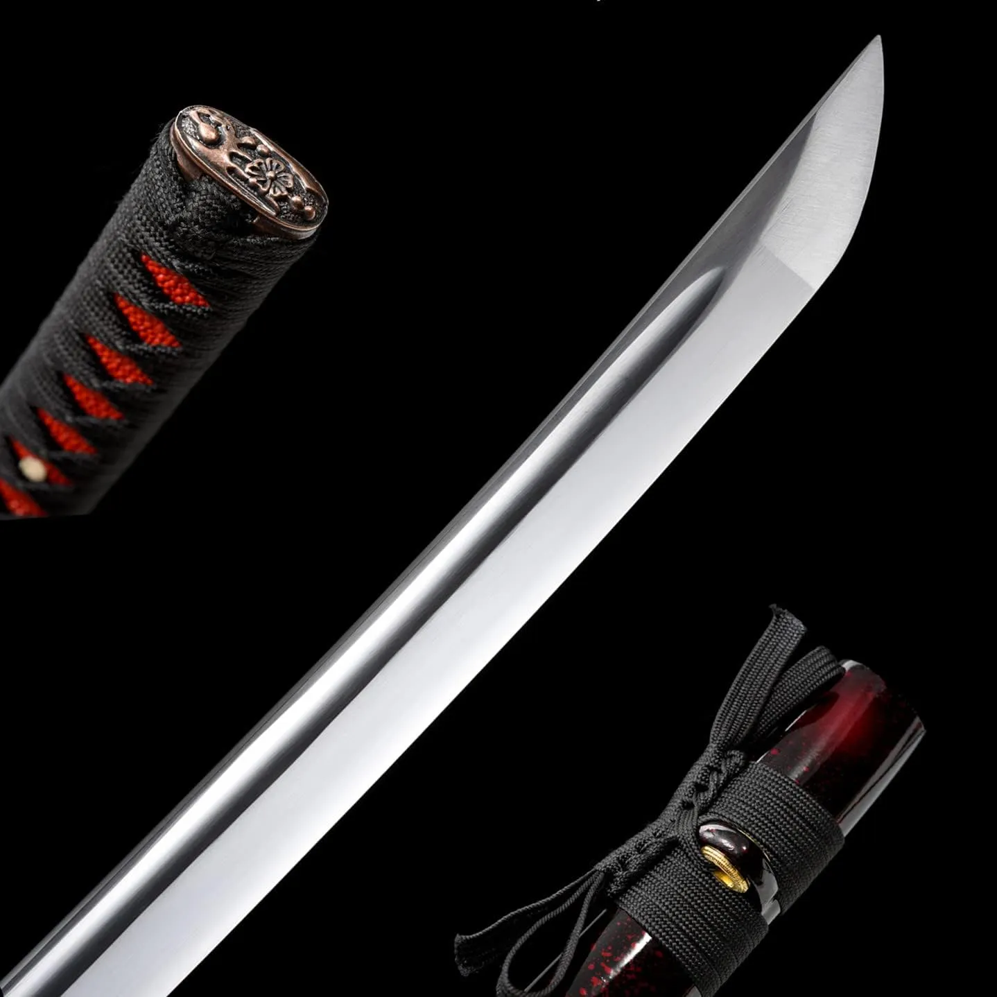 Traditional Heat/Clay Tempered Hand Forged Katana Sword | Real 1060/1095 T10 High Carbon Steel Sharp Full Tang Katanas | Practical Authentic Japanese Samurai Swords