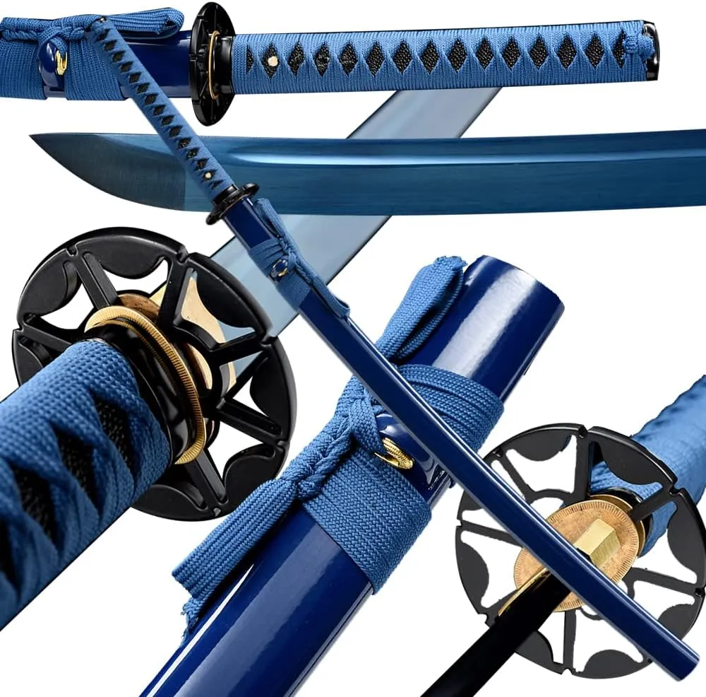 Traditional Heat/Clay Tempered Hand Forged Katana Sword | Real 1060/1095 T10 High Carbon Steel Sharp Full Tang Katanas | Practical Authentic Japanese Samurai Swords