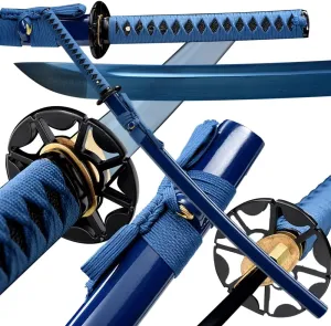 Traditional Heat/Clay Tempered Hand Forged Katana Sword | Real 1060/1095 T10 High Carbon Steel Sharp Full Tang Katanas | Practical Authentic Japanese Samurai Swords