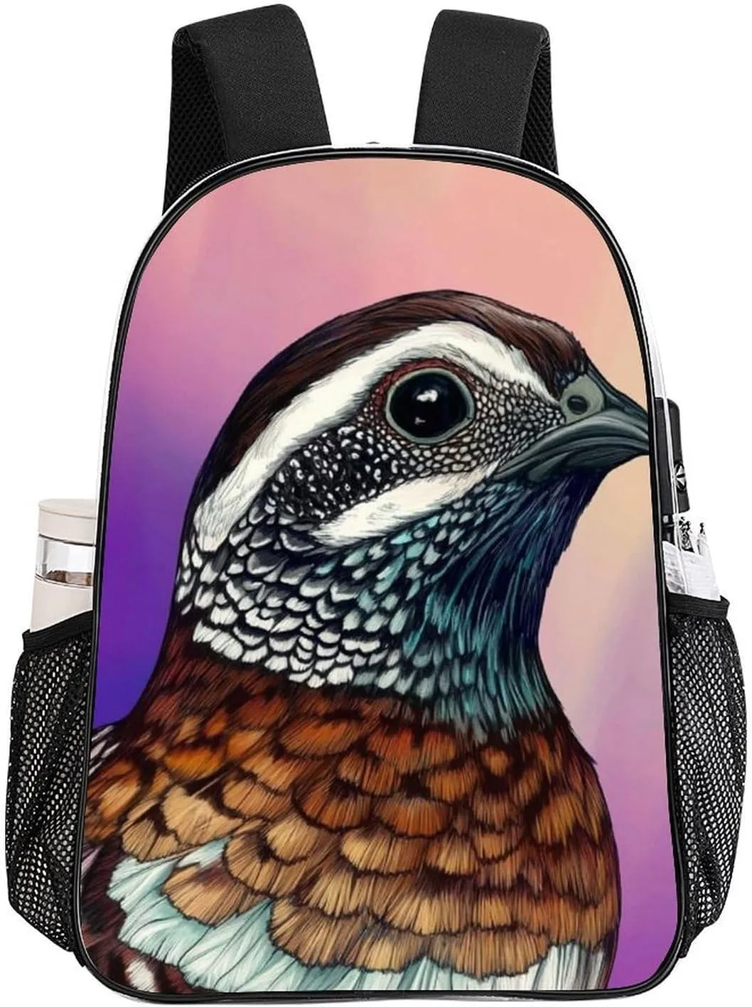 Transparent Daypack Bookbag for Gym Business Bicycle - Large Capacity Multipurpose Anti-Theft Carry On Bag, Bobwhite Quail Bird Travel Hiking Daypack