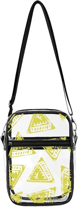 Trap Warning Clear Stadium Crossbody Bags Adjustable Strap Shoulder Purse for Women and Men