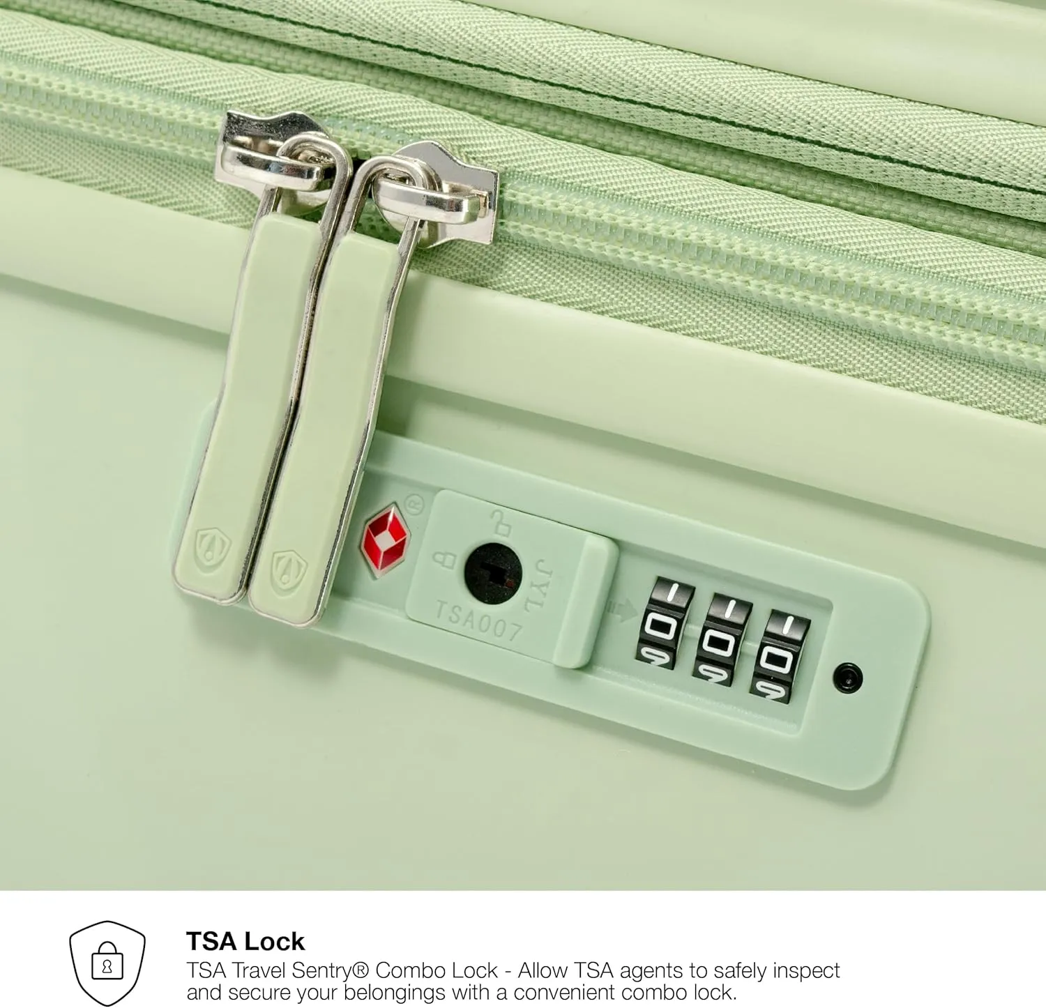 Traveler's Choice Elm Expandable Spinner Luggage Set, Glossy Mint, 21" Carry-On