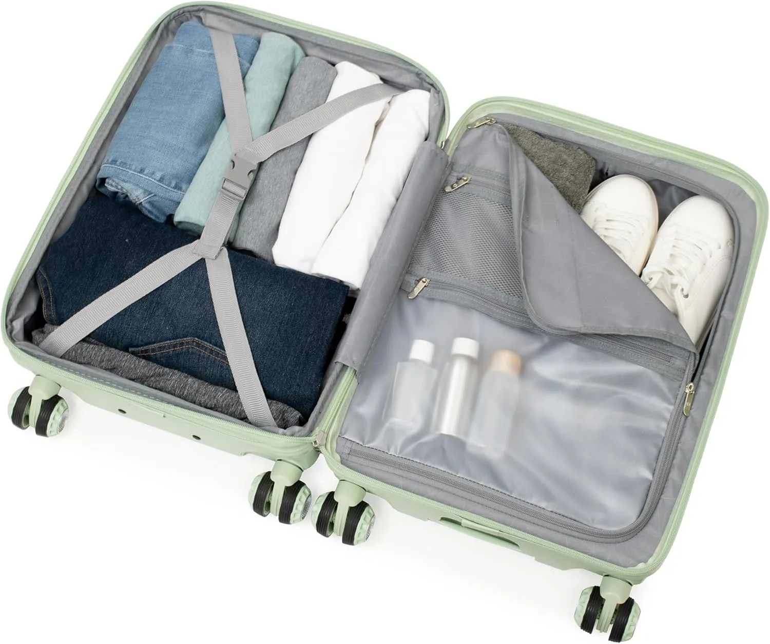 Traveler's Choice Elm Expandable Spinner Luggage Set, Glossy Mint, 21" Carry-On