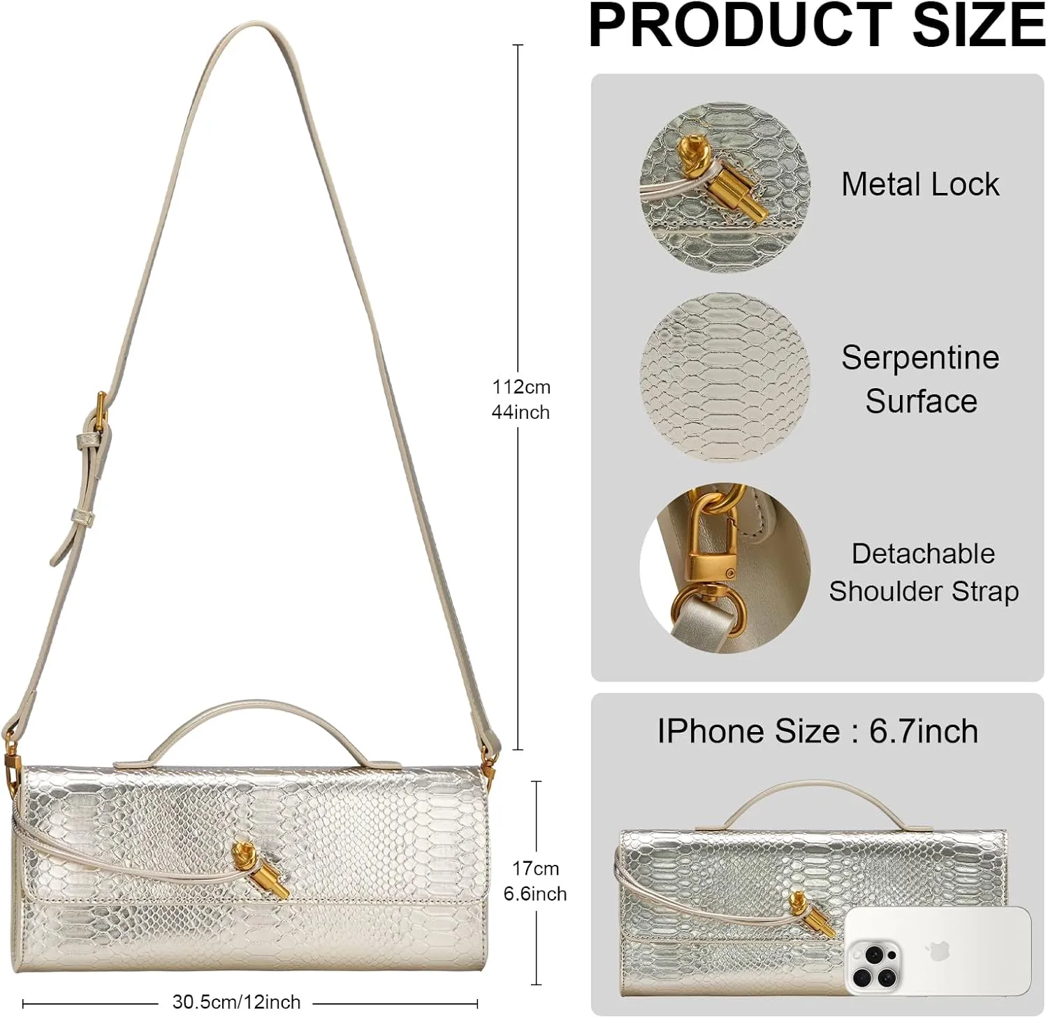 TRBSXRT Clutch Purses for Women - Fashion Satchel Crossbody Purse Leather Evening Bag Formal Shoulder Handbag