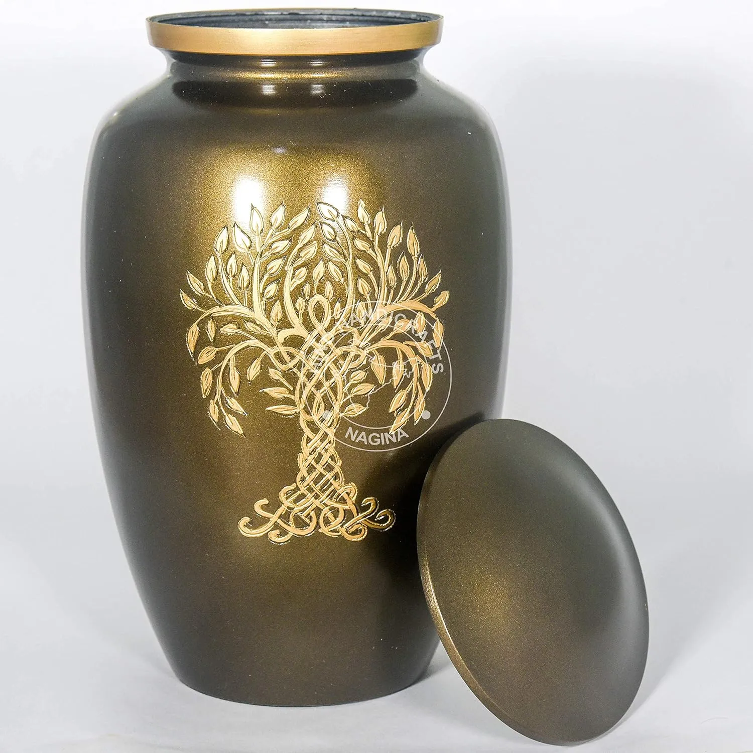 Tree of Life Engraved Cremation Urns for Human Ashes Adult Female, Burial Urns, Decorative Urns, Funeral Urns Hold Up to 200LB Large - Bag Included - Antique Copper