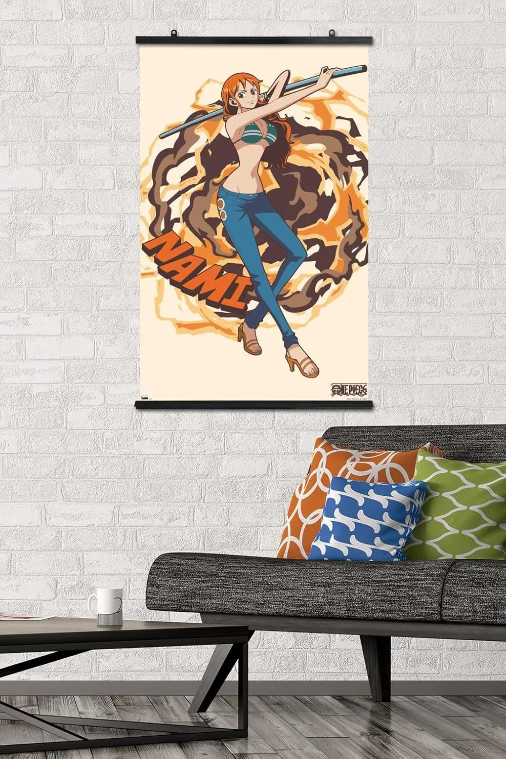 Trends International One Piece: Fishman Island - Nami Staff Wall Poster, 34L x 22.4W, Premium Poster & Clip Bundle