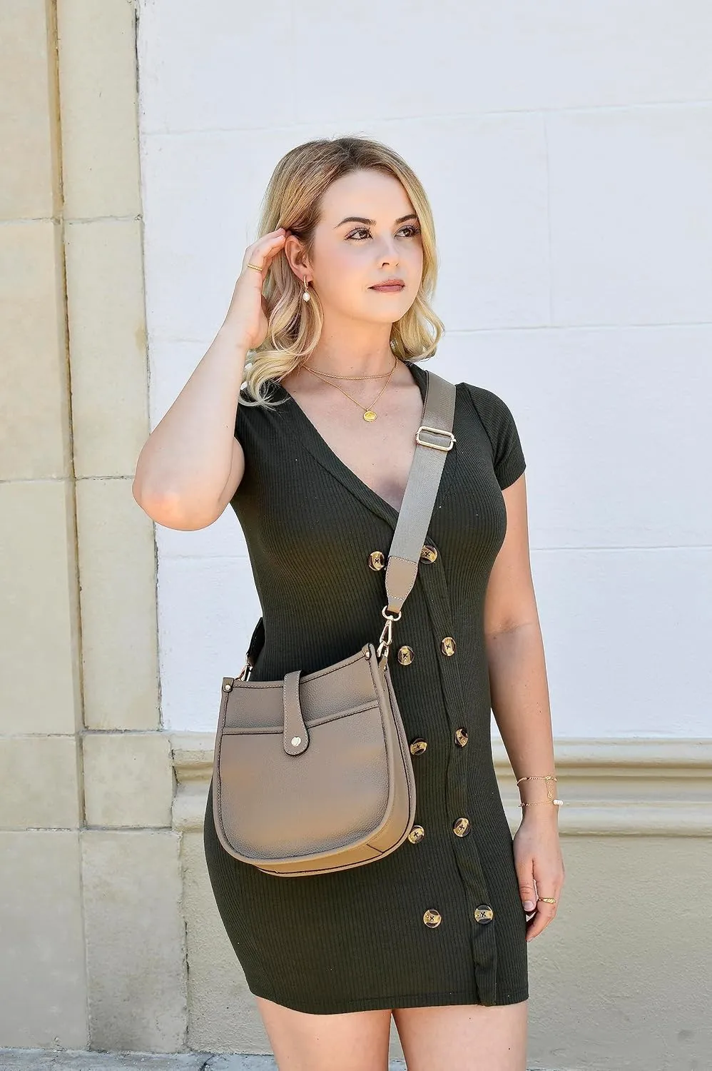 Trendy Hobo Crossbody Handbag with Adjustable Straps - Vegan Leather Designer Purses