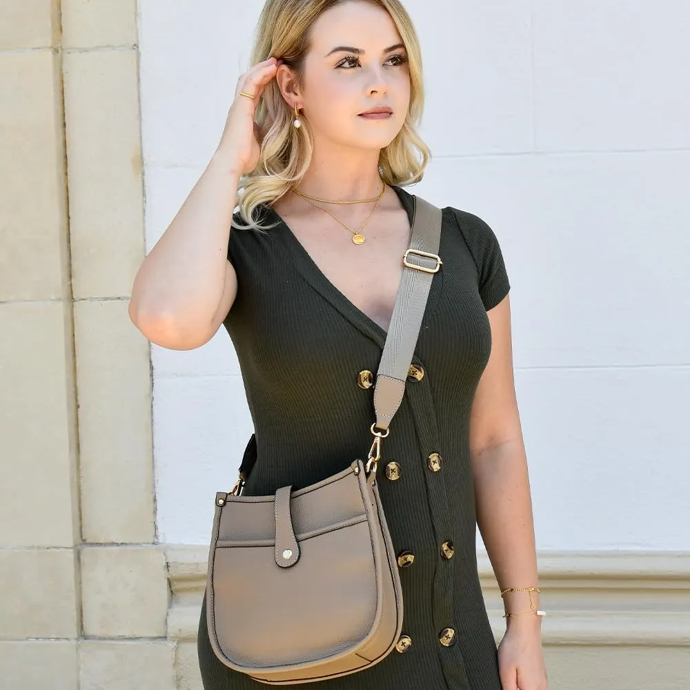 Trendy Hobo Crossbody Handbag with Adjustable Straps - Vegan Leather Designer Purses
