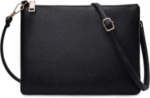 Trendy Small Crossbody Bags for Women Vegan Leather Simple Shoulder Purses Clutch Wallet with Adjustable Strap