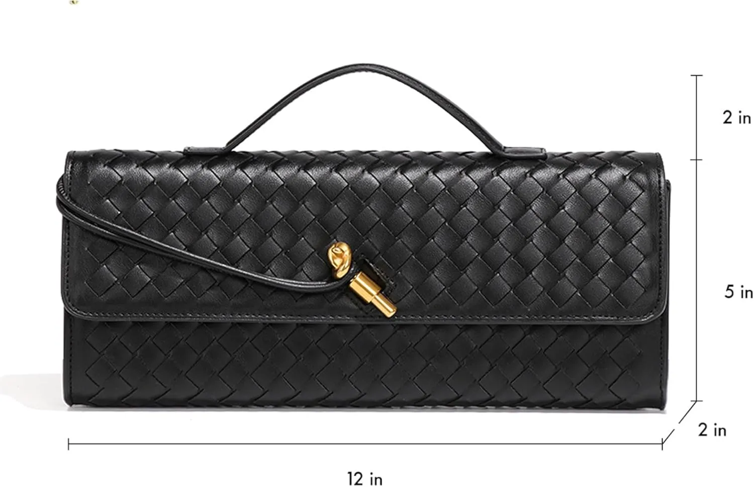 Trendy Woven Evening Crossbody Bags for Women. Shoulder Bag for Women. (Black)