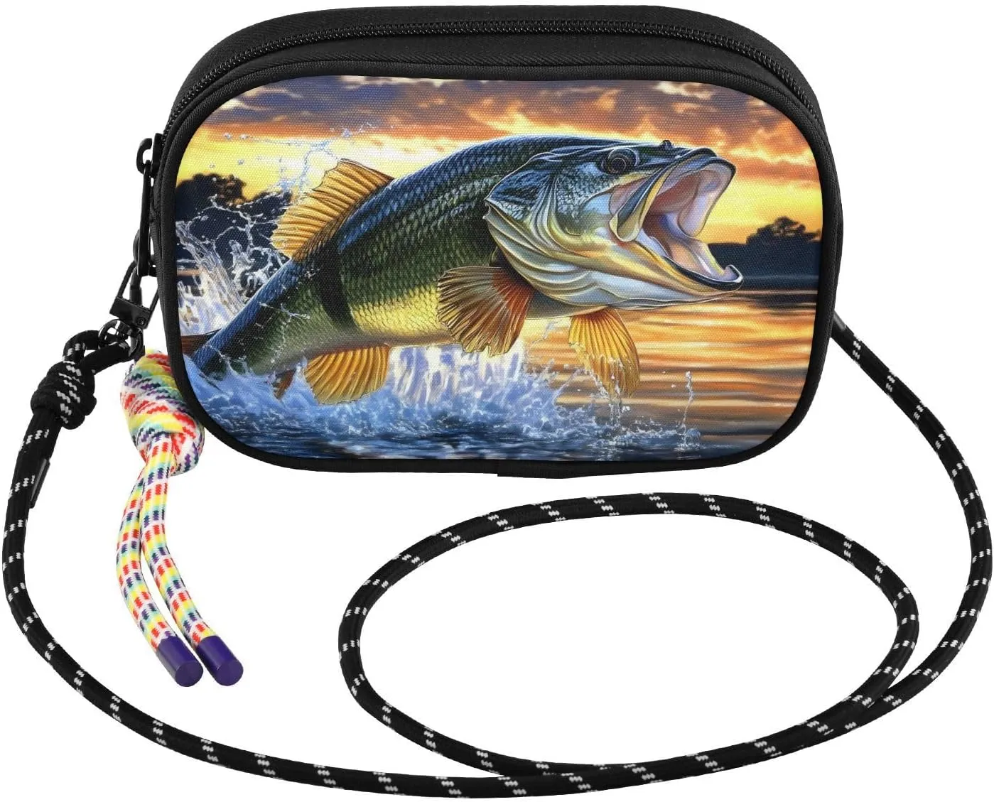 Trout Sunset Jump Crossbody Bags for Women Cell Phone Purses Women's Shoulder Handbags Wallet Purse with Adjustable Strap
