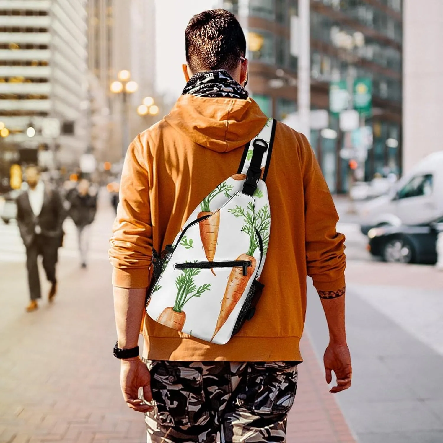 Truck Creative Pattern Sling Bag Lightweight Crossbody Chest Pack Travel Shoulder Bag with Adjustable Strap