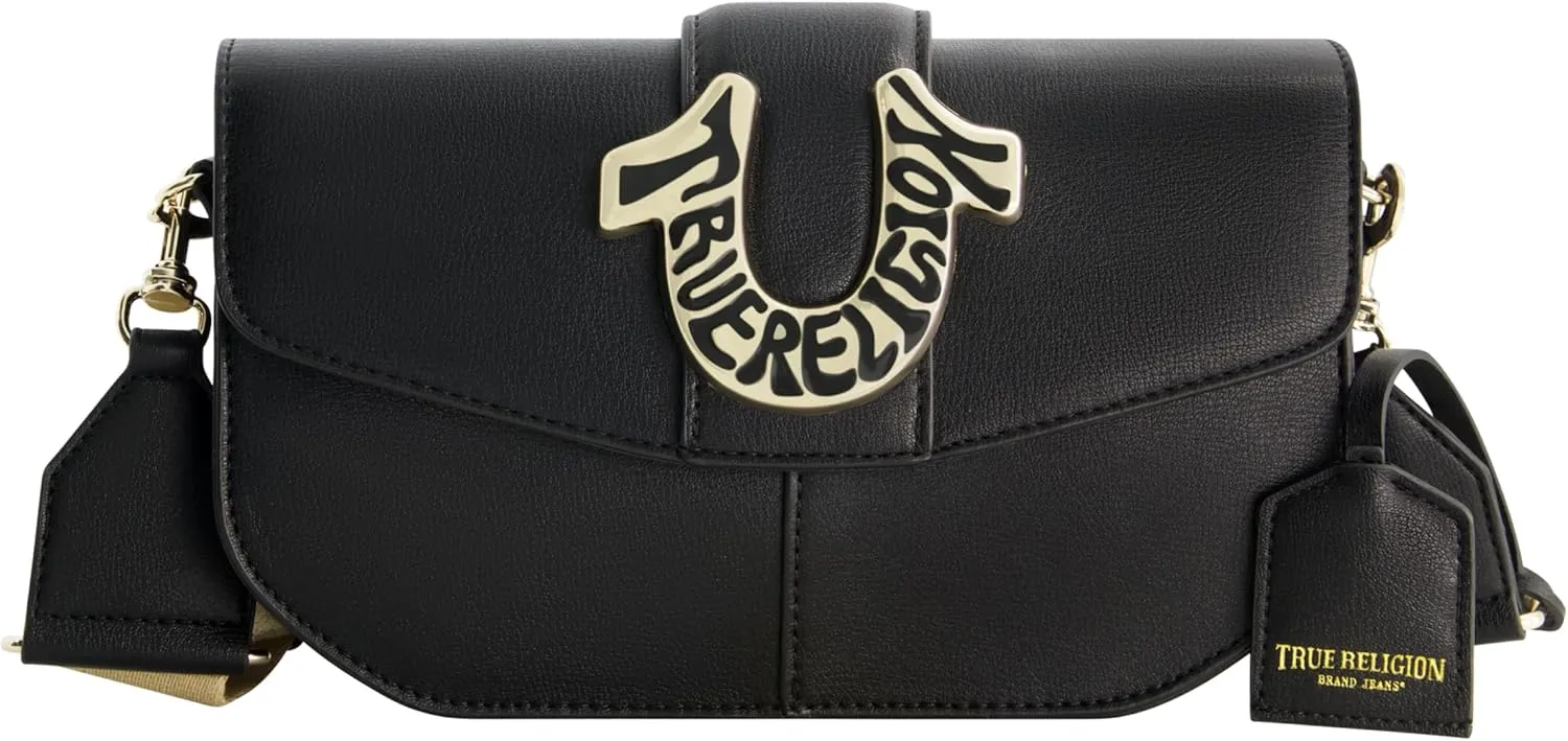 True Religion Bag, Women's Faux Leather Crossbody Purse with Adjustable Shoulder Strap