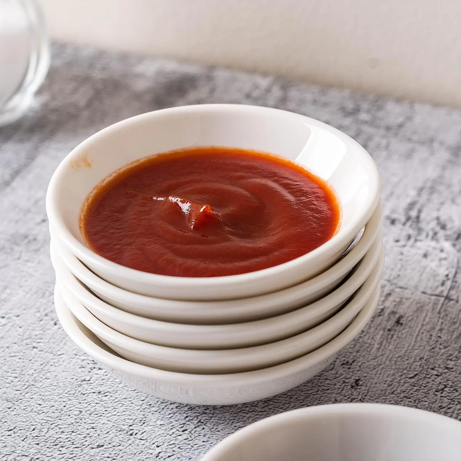 UIBFCWN Ceramic Dipping Bowls Set, 20 Pack White Bowls, 1.2 Oz Asian Sauce Dish for Ketchup, BBQ, Condiments