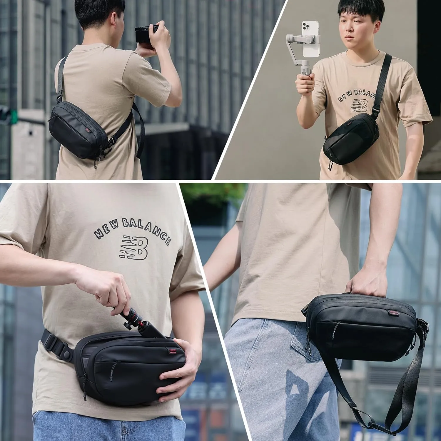 ULANZI BP08 TRAKER Travel Chest Bag Portable Crossbody Camera Accessories Storage Pouch for Camera Multifunctional Photography Phone Accessories for Chargers Cables SD cards Mini Tripod etc