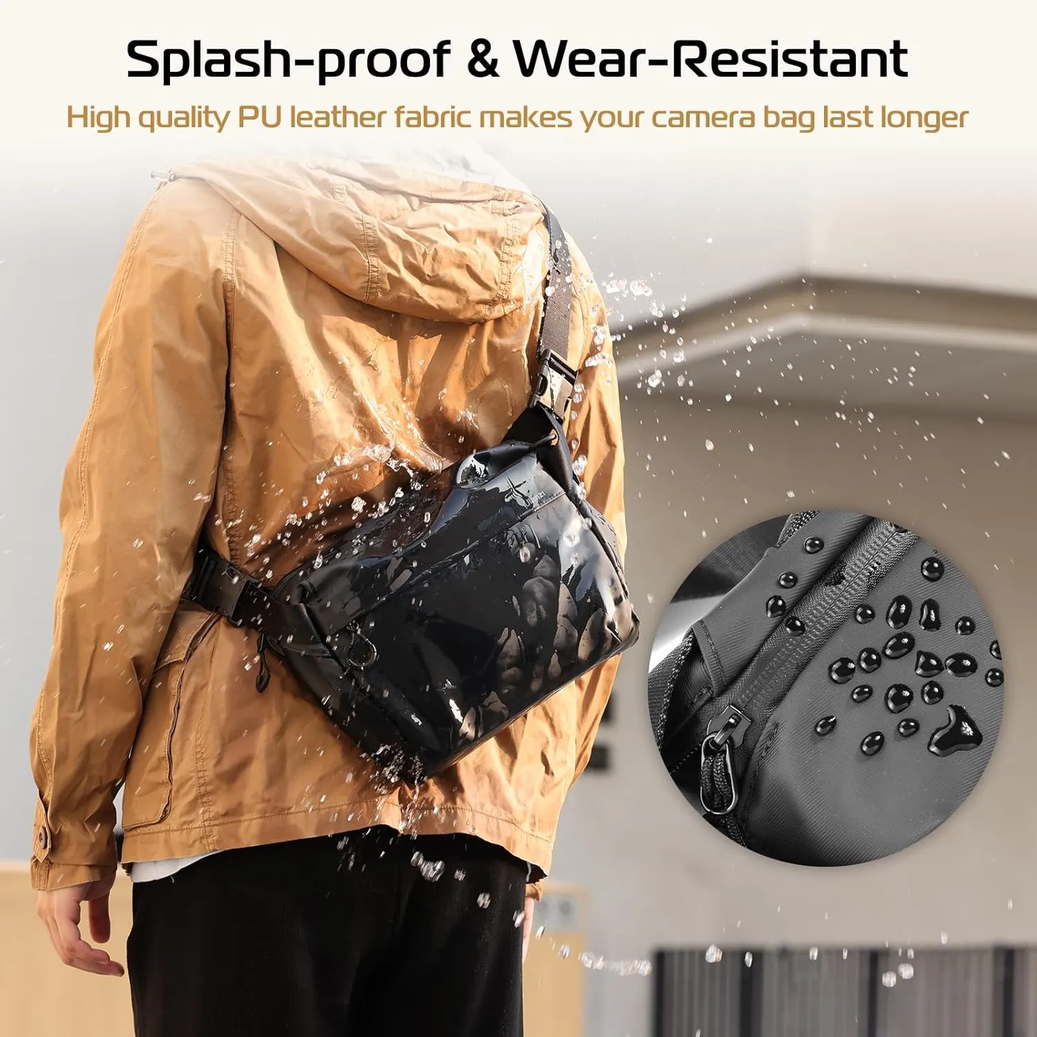 ULANZI Versatile Camera Shoulder Bag Photography Travel Messenger Portable Travel Bag Accessories Stylish Crossbody DSLR Sling Bag Compatible with Sony Canon etc -BLACK